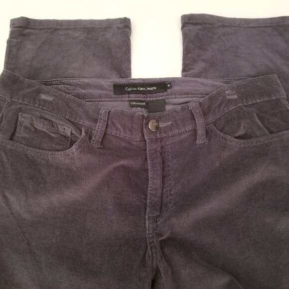 Calvin Klein Corduroy Deep Blue Green Jeans Straight Ladies Size 10 - Picture 5 of 8